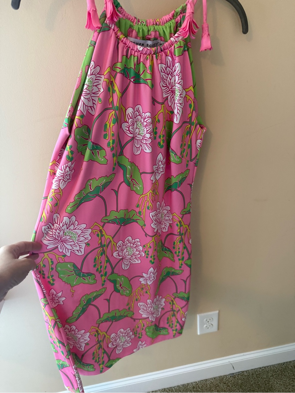 Gretchen Scott Halter Tassel Tie Dress Mystic Garden Size S